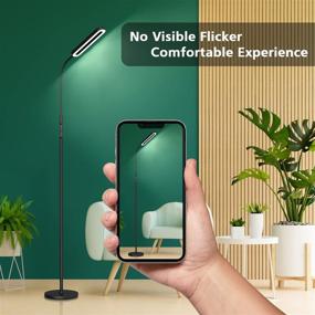 img 3 attached to 🔦 Black SOARZ Adjustable LED Floor Lamp with Touch & Remote Control, Stepless Dimmer, 4 Color Temperatures - Ideal for Living Room, Bedroom, and Office