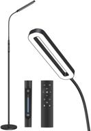 🔦 black soarz adjustable led floor lamp with touch & remote control, stepless dimmer, 4 color temperatures - ideal for living room, bedroom, and office логотип