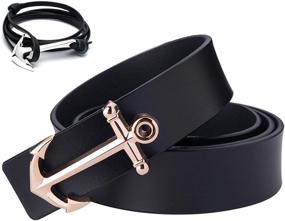 img 4 attached to Matthew Nautical Anchor Leather 43 3Inch Men's Accessories