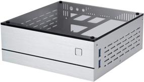 img 4 attached to Премиум алюминиевый корпус для мини-ITX настольного компьютера 💻 HTPC с серебряным закаленным стеклом - Goodisory A01