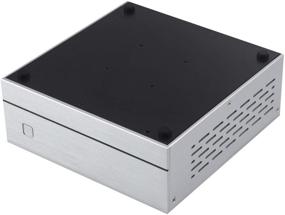 img 1 attached to Премиум алюминиевый корпус для мини-ITX настольного компьютера 💻 HTPC с серебряным закаленным стеклом - Goodisory A01