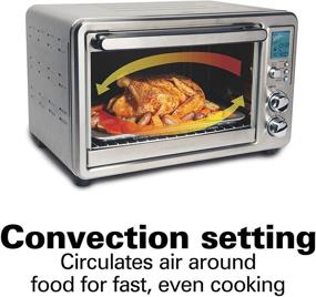 img 1 attached to 🍞 Hamilton Beach 31190C: Large 6-Slice Stainless Steel Convection Toaster Oven with Rotisserie- Digital Display & Countertop Convenience