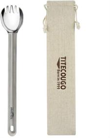 img 4 attached to 🍽️ TITECOUGO Outdoor Titanium Tableware Set - Spork, Spoon, and Fork (Multifunctional)