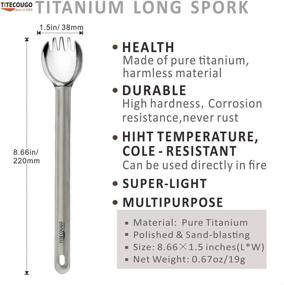 img 3 attached to 🍽️ TITECOUGO Outdoor Titanium Tableware Set - Spork, Spoon, and Fork (Multifunctional)