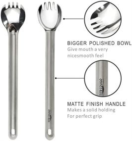 img 2 attached to 🍽️ TITECOUGO Outdoor Titanium Tableware Set - Spork, Spoon, and Fork (Multifunctional)