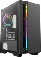 antec nx400 gaming case - mid-tower atx, tempered glass side 🎮 panel, led strip front panel, 360mm radiator support, includes 1x 120mm argb fan logo