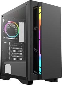 img 4 attached to Корпус для игр Antec NX400 - Mid-Tower ATX, боковая панель из закаленного стекла 🎮, передняя панель с LED-полоской, поддержка радиатора 360 мм, включает 1 вентилятор ARGB 120 мм.