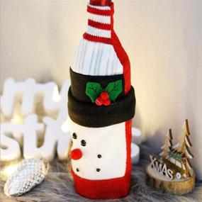 img 1 attached to 🎄 TYUW Christmas Wine Bottle Cover - 3 Pack of Cute Wine Bottle Sweaters for Festive Christmas Decorations