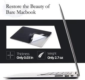 img 1 attached to 🖤 SUSCADM Black Skin Decals Stickers for MacBook Pro 13 inch Case, 2020 2019 Release A2338 A2289: Nano Leather Anti-Scratch Shell Case Sticker & Keyboard Cover