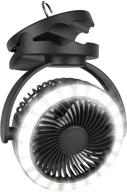 🔋 slenpet 6 inch camping fan with 22 bright lights, 40h working time, rechargeable clip-on fan, 2-6h three levels time setting, 4 speeds adjustment – black logo