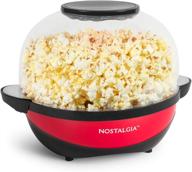 🍿 nostalgia sp6rd 6-quart stirring popcorn popper: quick-heat technology, kernel measuring cup, oil-free, roasted nuts maker, ideal for birthday parties (red) логотип