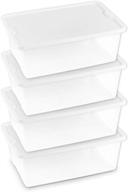 📦 homz snaplock clear storage bin with lid - small 12 quart, white (4 pack) logo