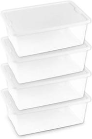 img 4 attached to 📦 HOMZ Snaplock Clear Storage Bin with Lid - Small 12 Quart, White (4 Pack)