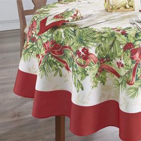 img 3 attached to 🌟 Holly Traditions Tablecloth by Elrene Fashions: Elevate Your Dining Decor!