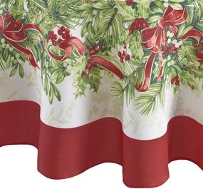 img 2 attached to 🌟 Holly Traditions Tablecloth by Elrene Fashions: Elevate Your Dining Decor!