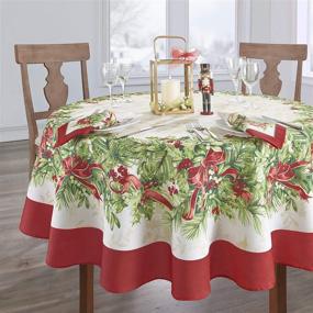 img 4 attached to 🌟 Holly Traditions Tablecloth by Elrene Fashions: Elevate Your Dining Decor!