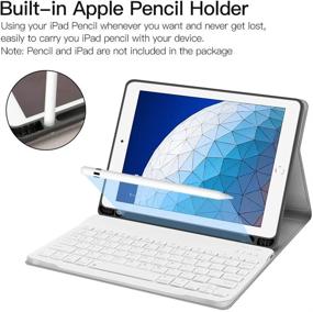 img 4 attached to JUQITECH iPad Keyboard Case 10.5 Air 3rd Gen 2019 - Wireless Detachable BT Keyboard, Full Protection Cover & Apple Pencil Holder