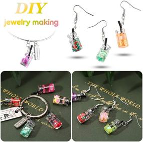 img 3 attached to 🍵 Milk Tea Charms: Exquisite Fruit Tea Pendants for DIY Jewelry Making (Set of 72)