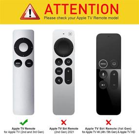 img 3 attached to 📺 Fintie Protective Case for Apple TV 2 3 Remote Controller - CaseBot (Honey Comb Series) Black Silicone Sleeve Cover: Light, Anti-Slip, Shockproof