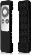 📺 fintie protective case for apple tv 2 3 remote controller - casebot (honey comb series) black silicone sleeve cover: light, anti-slip, shockproof logo