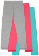 lucky & me jada leggings for girls with lace trim & wide waistband - 3 pack, tagless & full length logo