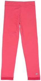 img 2 attached to Lucky & Me Jada Leggings for Girls with Lace Trim & Wide Waistband - 3 Pack, Tagless & Full Length