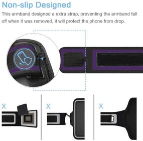 img 1 attached to 📱 JEMACHE Galaxy S10/S9/S8 Armband: Ideal Workout Phone Arm Band in Purple for Samsung Galaxy S7 Edge