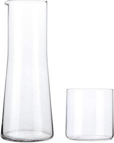 img 4 attached to 🛏️ Lily's Home Bedside Night Water Carafe with Tumbler Glass Set - Easy Pour Spout for Clean Usage in Bedroom, Bathroom, or Kitchen - Cup Doubles as Lid - Lead Free Glass - 16 Ounces, 8.5 inches Tall