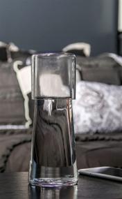 img 1 attached to 🛏️ Lily's Home Bedside Night Water Carafe with Tumbler Glass Set - Easy Pour Spout for Clean Usage in Bedroom, Bathroom, or Kitchen - Cup Doubles as Lid - Lead Free Glass - 16 Ounces, 8.5 inches Tall