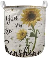 🌻 детская корзина для белья frestree nursery storage, my sunshine baby hamper, винтажная корзина для белья с подсолнухами и пчелами - 16.1 дюймов логотип