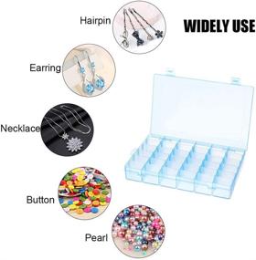 img 2 attached to 🗃️ Emoly Plastic Jewelry Box Storage Organizer Container - 36 Grids Blue with Adjustable Dividers for Easy Organization