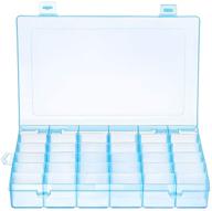 🗃️ emoly plastic jewelry box storage organizer container - 36 grids blue with adjustable dividers for easy organization logo