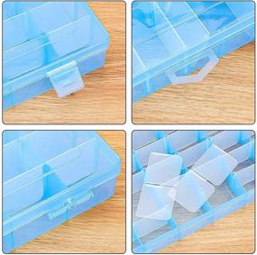 img 1 attached to 🗃️ Emoly Plastic Jewelry Box Storage Organizer Container - 36 Grids Blue with Adjustable Dividers for Easy Organization