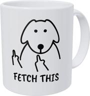 🖕 kaimebien fetch this dog middle finger: the ultimate funny coffee mug at 11 ounces logo