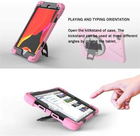 img 2 attached to 📱 TSQ Pink iPad Mini 5th Generation Case with Stand - Shockproof, Rugged, Heavy Duty Protective Carrying Case with Hand Handle Grip and Shoulder Strap for Kids Girls - Compatible with iPad Mini 4 & 5