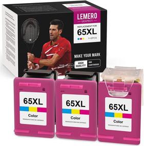 img 4 attached to 🖨️ LEMERO UEXPECT HP 65XL Remanufactured Ink Cartridge Replacement – High-Quality Printer Ink for Envy 5055, DeskJet 2622 & more (1 Print Head, 3 Color Cartridges)