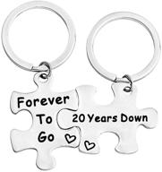 💑 couples gifts 5th & 50th anniversary puzzle keychain set of two – forever to go wedding keepsake for husband and wife logo