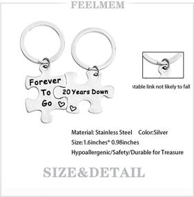 img 3 attached to 💑 Couples Gifts 5th & 50th Anniversary Puzzle Keychain Set of Two – Forever to Go Wedding Keepsake for Husband and Wife