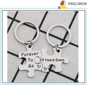 img 2 attached to 💑 Couples Gifts 5th & 50th Anniversary Puzzle Keychain Set of Two – Forever to Go Wedding Keepsake for Husband and Wife