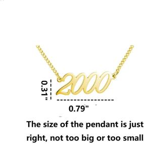 img 1 attached to WIGERLON Birth Year Number Necklace: The Perfect Birthday Gift for Women and Girls in Stunning Silver and Gold Shades