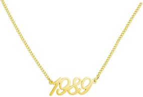 img 3 attached to WIGERLON Birth Year Number Necklace: The Perfect Birthday Gift for Women and Girls in Stunning Silver and Gold Shades