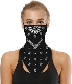 img 4 attached to 🌬️ LOLONG Face Bandana Ear Loops: Stylish Neck Gaiters for Dust, Wind & Motorcycle - Ideal for Men & Women