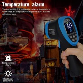 img 1 attached to 🌡️ INFURIDER YF-1500C Digital Infrared Thermometer (-58℉~2732℉) Non-Contact Laser Temperature Gun 30:1 High IR Temp Gauge Pyrometer with Color LCD Screen, Max/Min Alarm – Not for Human Body Temperature Testing