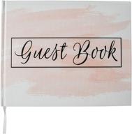 polaroid photo wedding guest book - pink hardcover album - blush & white modern guestbook - ideal for bridal shower, baby shower, and airbnb registry signings - beautiful hardbound book 10”x8” - includes 100 unlined blank pages logo