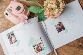 img 2 attached to Polaroid Photo Wedding Guest Book - Pink Hardcover Album - Blush & White Modern Guestbook - Ideal for Bridal Shower, Baby Shower, and Airbnb Registry Signings - Beautiful Hardbound Book 10”x8” - Includes 100 Unlined Blank Pages