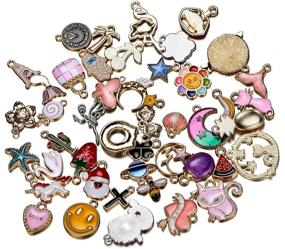 img 1 attached to 🧜 50 Pc Alloy Enamel Mix Shape Mermaids Animals Pendant Set: Perfect for DIY Jewelry, Bracelets, and Christmas Decorations