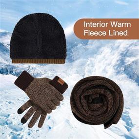 img 1 attached to Оставайтесь теплыми и связанными с нашей зимней шапкой с сенсорным экраном, вязаной Honnesserry.