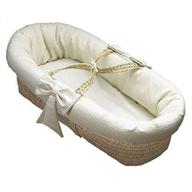 👶 pique moses basket by baby doll bedding in white, designed for 0-3 months logo