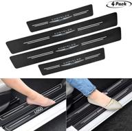 🚪 hja 4pcs carbon fiber chrysler car door sill plate protectors - scratch pad film & decorative entry guard stickers logo