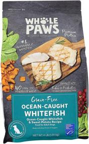 img 4 attached to 🐟 Whole Paws Grain-Free Adult Dog Food with Ocean-Caught Whitefish & Sweet Potato - 4 Pound Pack at Whole Foods Market